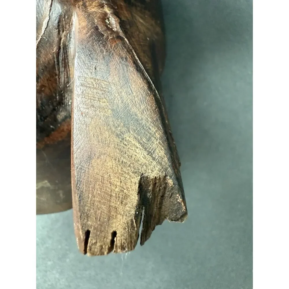 Handcarved Wooden Frog Trinket Box Stash Box Handcrafted Boho Artisan Whimsy MCM
